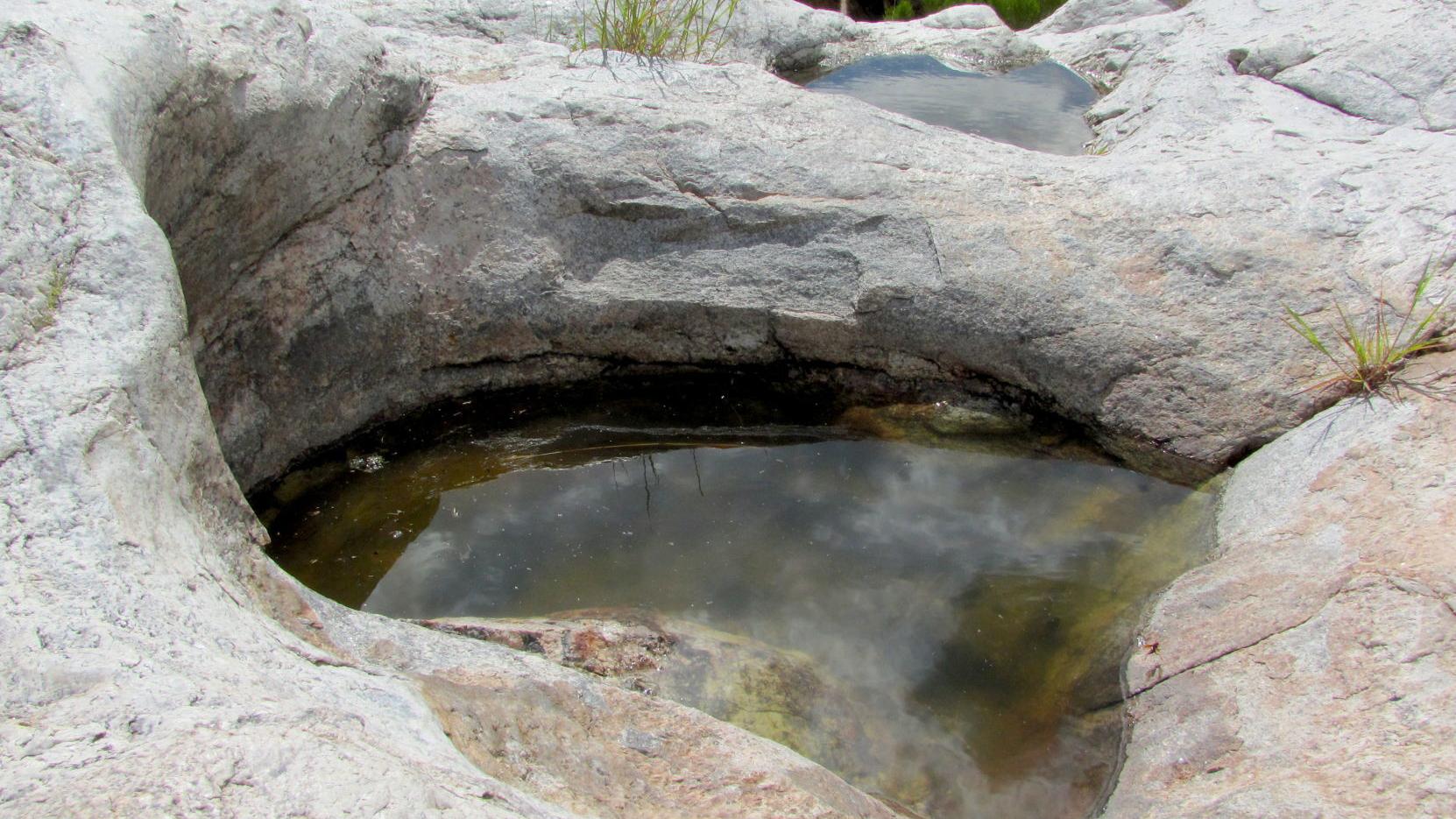 Natural potholes called water pockets collect precious rainwater